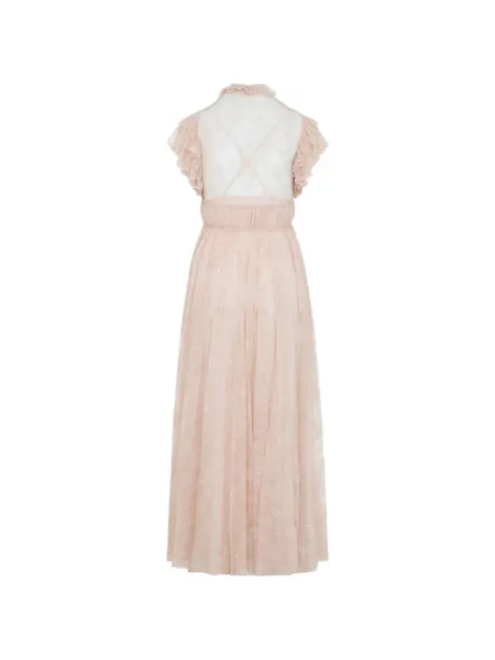 Rochie maxi Alberta Ferretti cu volane din dantelă