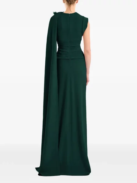Rochie Gemy Maalouf cu pene verde