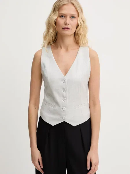 Fracomina kamizelka jednorzędowa szara