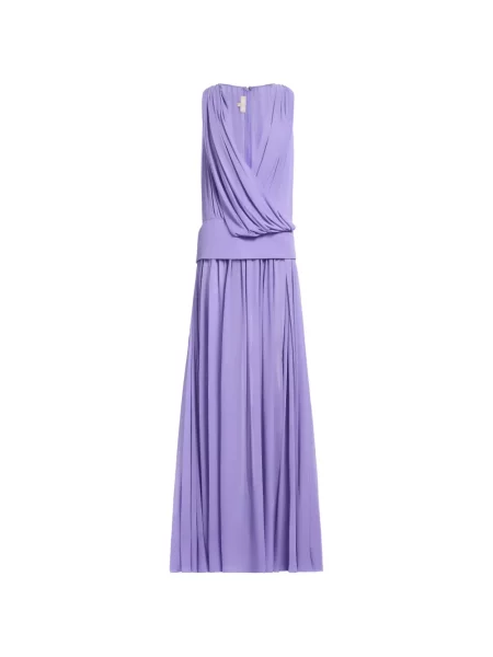 Rochie maxi Elie Saab de mătase drapată violet