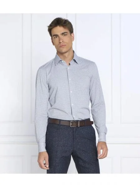 BOSS BLACK Cămașă P-HANK-kent | Skinny fit negru