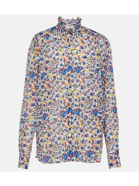 Bluză Marant Etoile cu model floral albastru