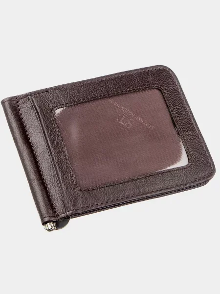 Кожаный кошелек St Leather Accessories коричневый