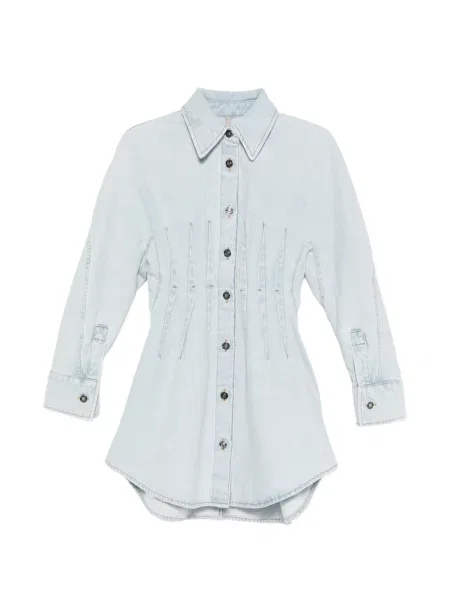 Rochie din denim Givenchy până la genunchi de costum albastru