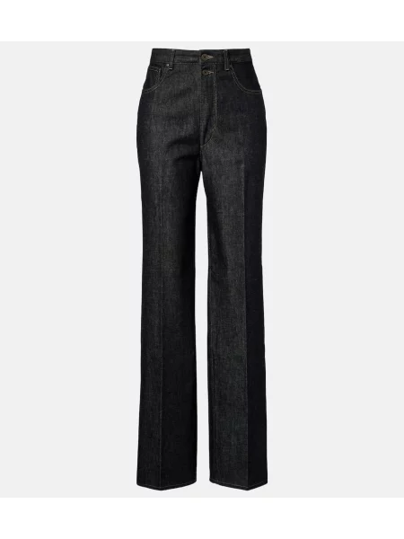 Blugi drepți Lemaire cu talie înaltă negru