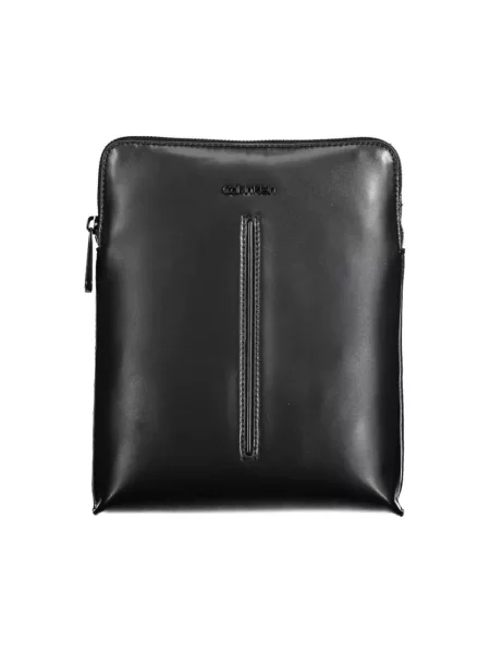 Lniana torba crossbody Calvin Klein czarna