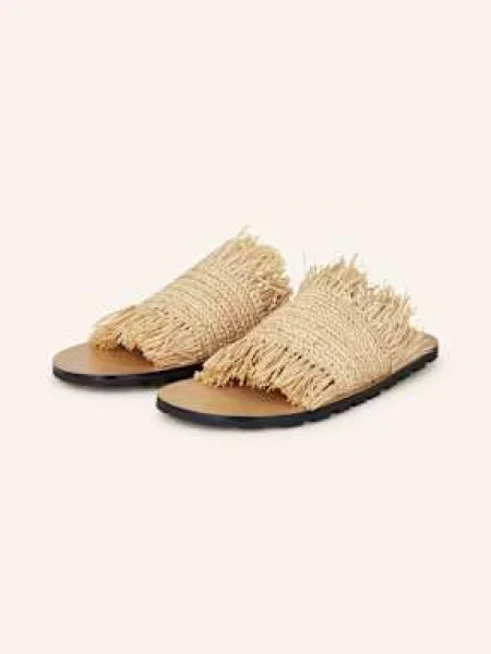 Jil Sander Klapki beige beżowe