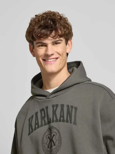 Bluza z kapturem nadrukiem z logo i kieszenią kangurką Karl Kani