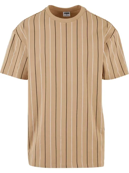 Urban Classics Póló bézs / fekete fehér