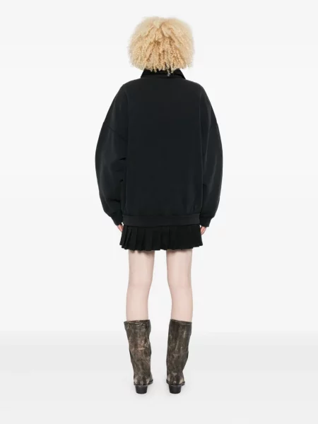 Плисирана костюм мини рокля Balenciaga бродирана черно
