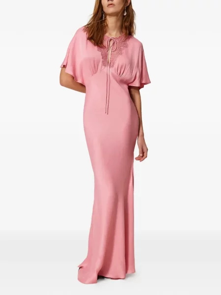 Rochie maxi Twinset scurtă de costum roz