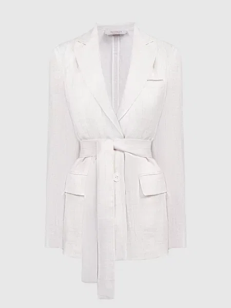 Жакет з льону в смужку Peserico білий