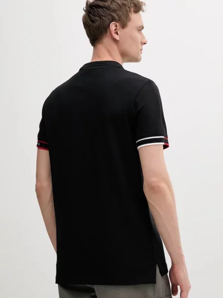 Tommy Jeans μπλουζάκι πόλο μαύρο