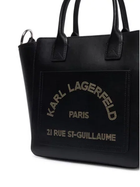 Karl Lagerfeld Ročna torbica temno siva črna