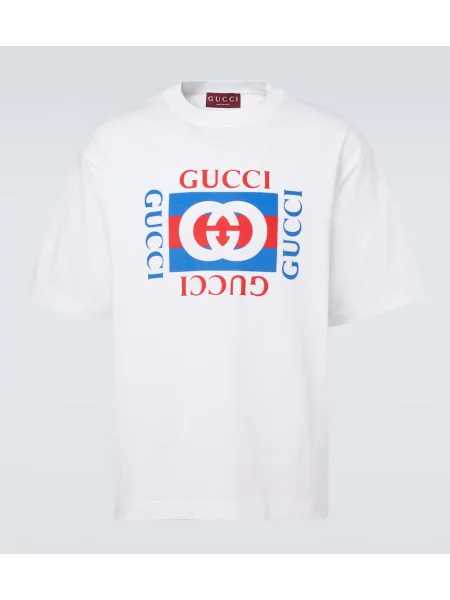 Tricou Gucci din jerseu alb