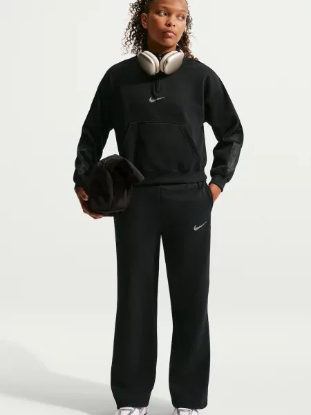 Gyerek fleece melegítő felső Nike fekete
