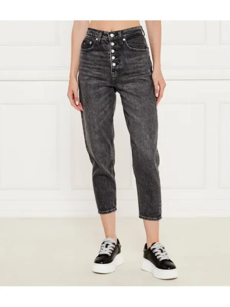 Tommy Jeans Blugi | Mom Fit | high waist gri