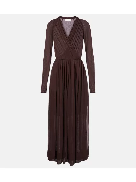 Rochie Tory Burch din jerseu de costum maro