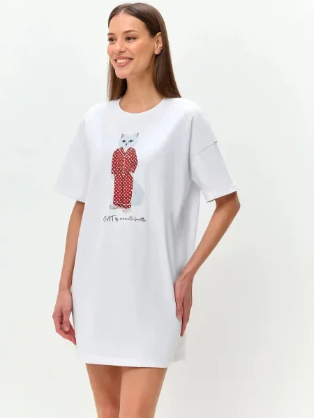 Cat e Lolette Tričko Pajamas Cat' biela