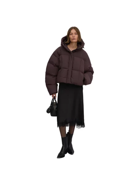 Krótka kurtka puchowa Estro brązowa