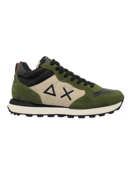Sneakersy Sun68 skórzane zielone