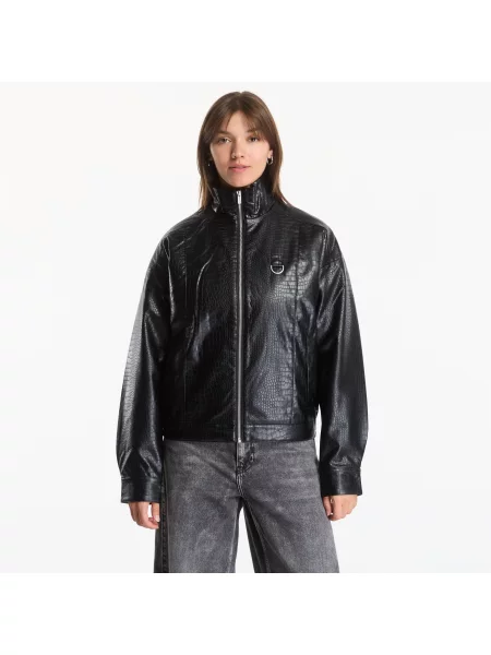 Bunda Karl Lagerfeld Jeans Karlism Pu Bomber Black M černá