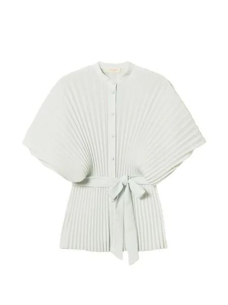 Talie cămașă Twinset plisată cu legături verde