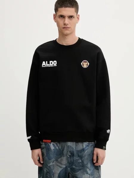 AAPE bluza Aaper Crew Neck z aplikacją czarny