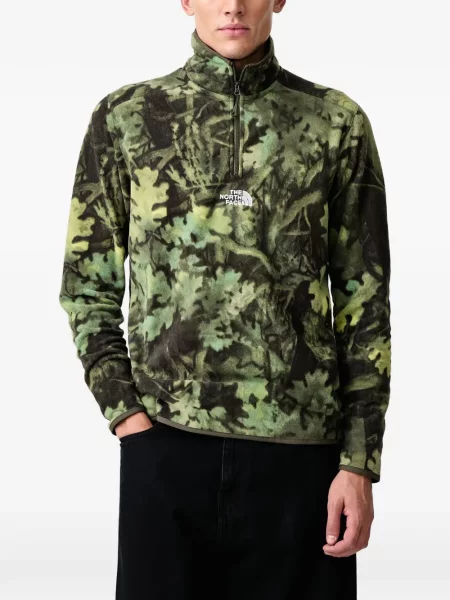 Džemper The North Face od flisa s autogramom zelena