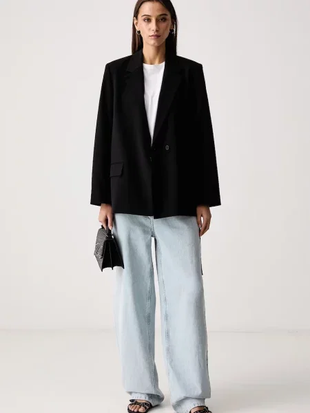 Karl Lagerfeld Jeans sacou pentru femei cu vâscoză negru