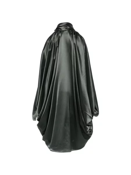 Rochie 7 For All Mankind cu funde din satin verde