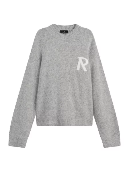Dzianinowy sweter Represent z autografem szary
