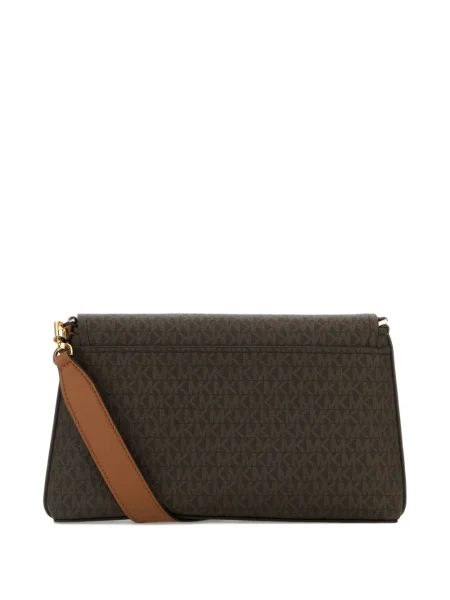 Geanta crossbody Michael Michael Kors tricotate de costum cu dungi maro