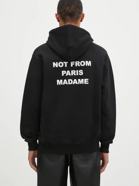 Кофта Drôle de Monsieur Le Hoodie Slogan з капюшоном з принтом чорний