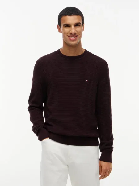 Tommy Hilfiger sweter z dzianiny z domieszką kaszmiru Mężczyźni S brązowy