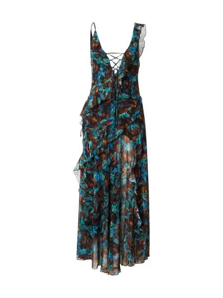 TOPSHOP Rochie de vară albastru / turcoaz / rubiniu negru