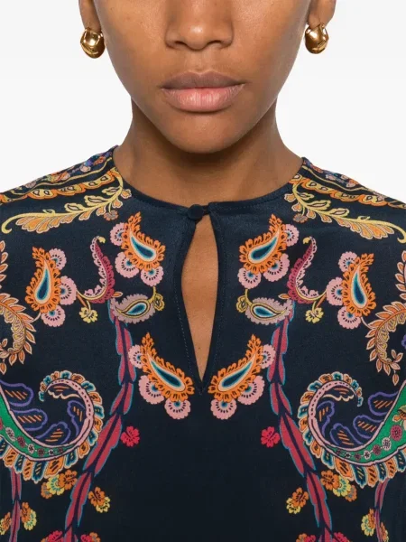 Блуза Etro с пейсли десен синьо