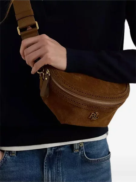Ζωσμένος ζώνη Lauren Ralph Lauren σουέτ καφέ