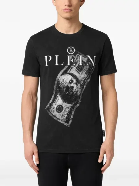 Tricou Philipp Plein din jerseu negru