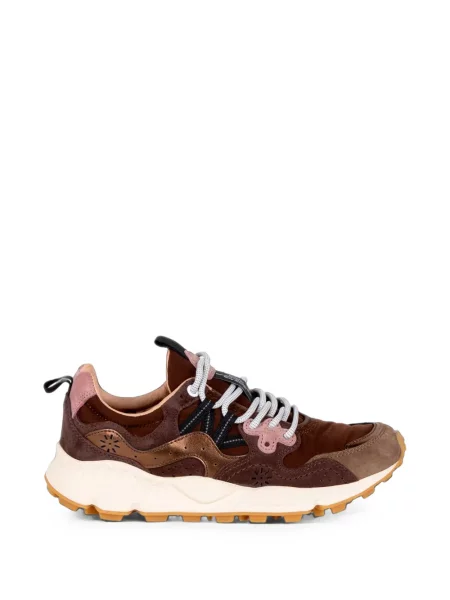 Sneakerși Flower Mountain cu model floral maro