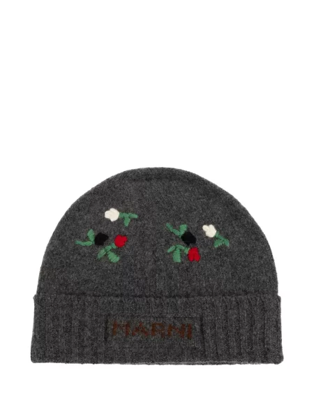 Căciulă Marni cu model floral gri