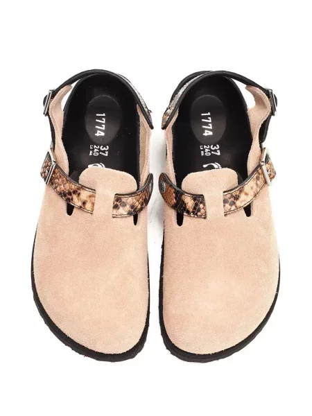 Papuci tip mules Birkenstock 1774 cu model piele de șarpe