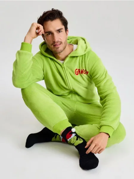 Sinsay Dlouhé ponožky se svátečním motivem 2 kusy Grinch vícebarevná