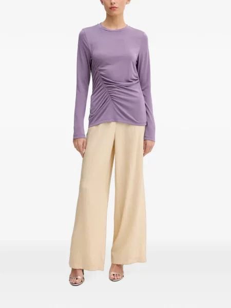 Lung tricou Sisley cu volane violet