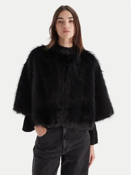 Palton de blană Kaos negru