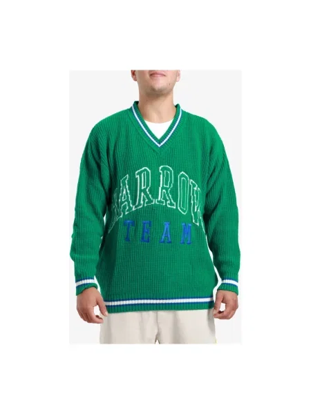 Sweter Barrow wełniany z logo zielony