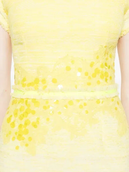 Rochie mini Gemy Maalouf cu paiete de costum galben