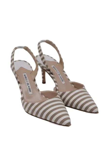 Pantofi cu toc Manolo Blahnik cu dungi slingback