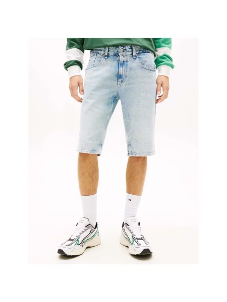 Tommy Jeans kratke hlače za muškarce od pamuka s elastanom plava