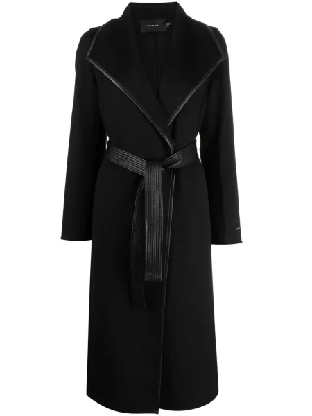 Palton Tahari din piele negru